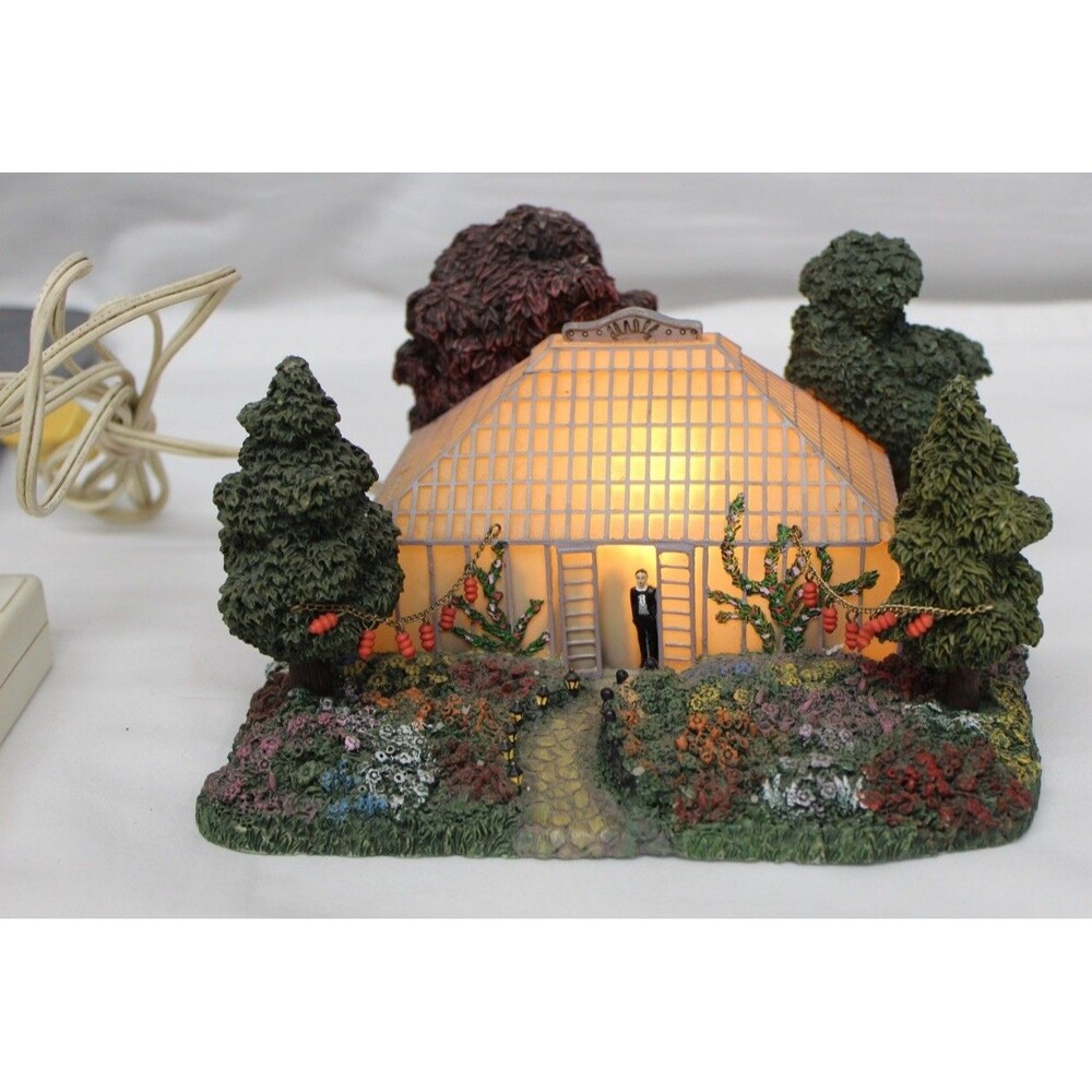Vtg Thomas Kinkade Hawthorne Village Evening at the Greenhouse Lighted 2001